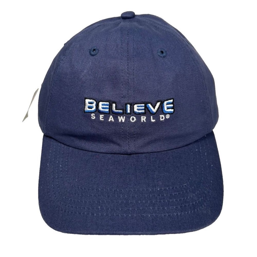 NWT SeaWorld Believe gender neutral Blue baseball Cap